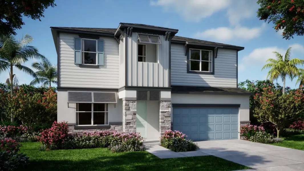 Representative exterior photo of a completed home built from the Gemini by Maronda Homes in The Vue, Satellite Beach, FL (Image 3).