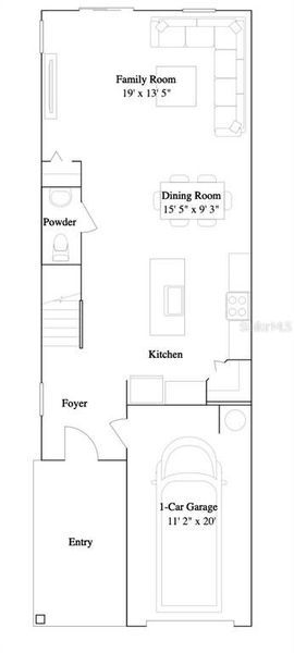 2D floor plan layout of this home in Tara Baywood, Alachua, FL (Image 3).