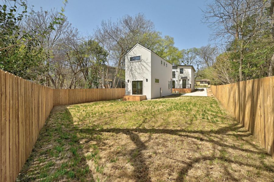 View of yard featuring a fenced backyard