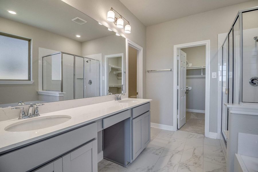 Primary bath. Note: Sample product photo - actual exterior and interior selections may vary by homesite