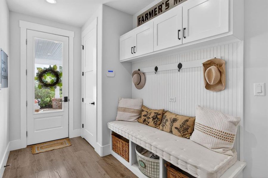 Even the mud room makes excellent use of space.