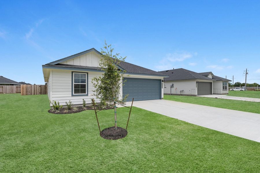 Front exterior of a new home in Reserve at Mallard Lakes, Orange, TX, highlighting curb appeal (Image 2).
