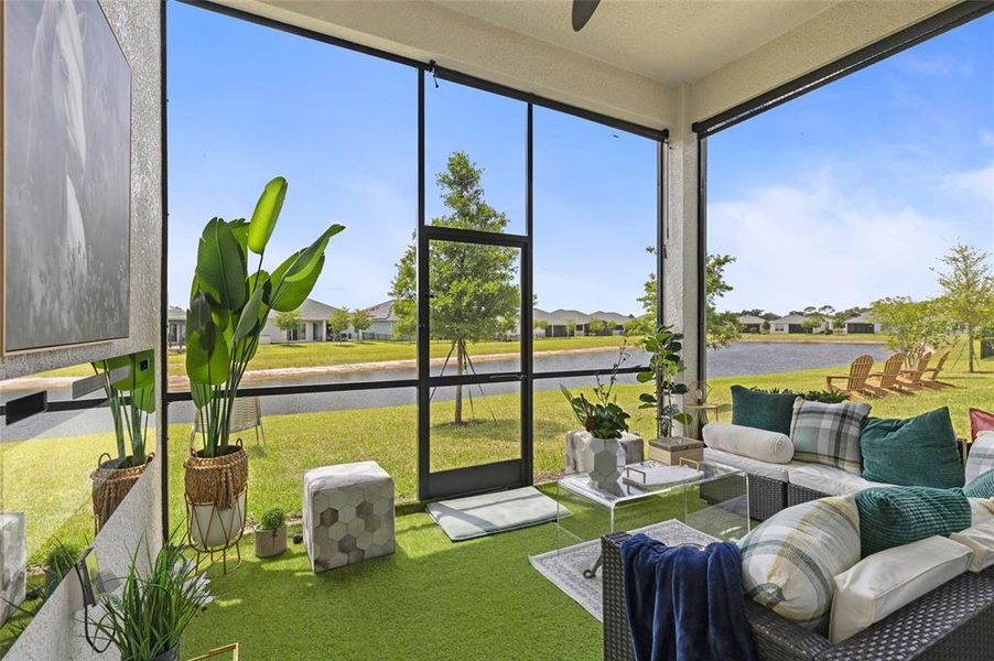 Exterior details and patio area of a home in The Reserve at Victoria, Deland (Image 3).