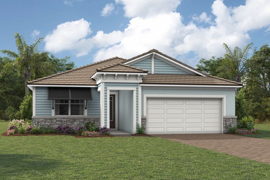 Representative exterior photo of a completed home built from the Terra Rosa by Mattamy Homes in Brightmore at Wellen Park, Venice, FL (Image 1).