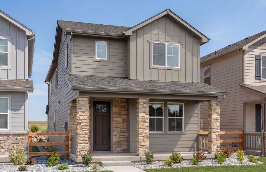 Representative exterior photo of a completed home built from the Blake by Pulte Homes in Strata, Dacono, CO (Image 10). Representative exterior photo of a completed home built from the Blake by Pulte Homes in Strata, Dacono, CO (Image 10).