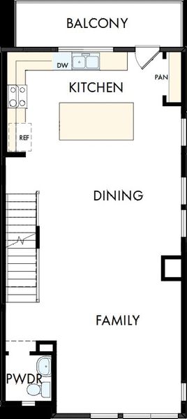 2D floor plan layout of this home in Central Living at Craig, Charlotte, NC (Image 3).