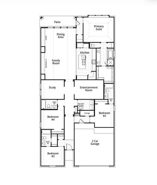 2D floor plan layout for the Surrey Plan by Highland Homes in Two Step Farm: 50ft. lots, Montgomery, TX (Image 5). 2D floor plan layout for the Surrey Plan by Highland Homes in Two Step Farm: 50ft. lots, Montgomery, TX (Image 5).