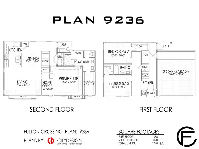 2D floor plan layout of this home in Fulton Crossing, Houston, TX (Image 3).