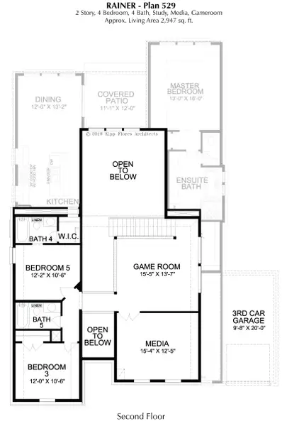 2D floor plan layout of this home in Lexington Frisco, Frisco, TX (Image 3).