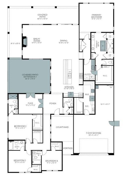 2D floor plan layout of this home in Summit at The Dells, Prescott, AZ (Image 3).
