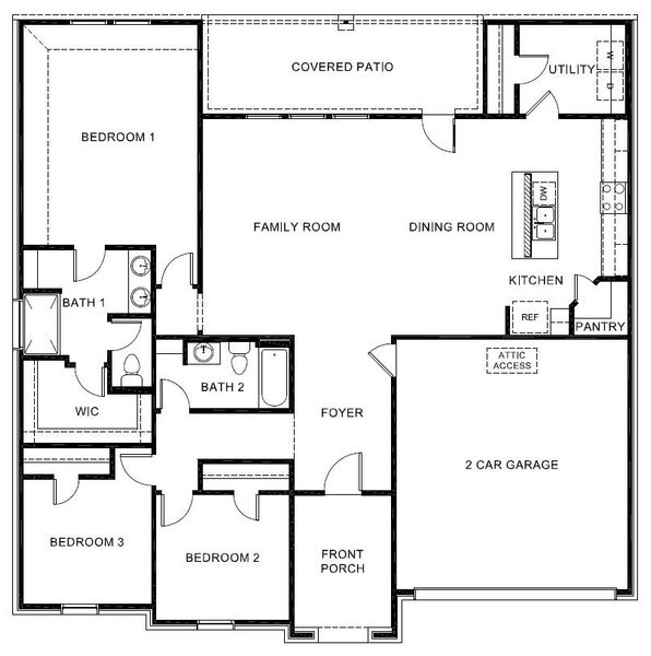 2D floor plan layout for the COLEMAN by D.R. Horton in Heritage Parks, Abilene, TX (Image 5). 2D floor plan layout for the COLEMAN by D.R. Horton in Heritage Parks, Abilene, TX (Image 5).