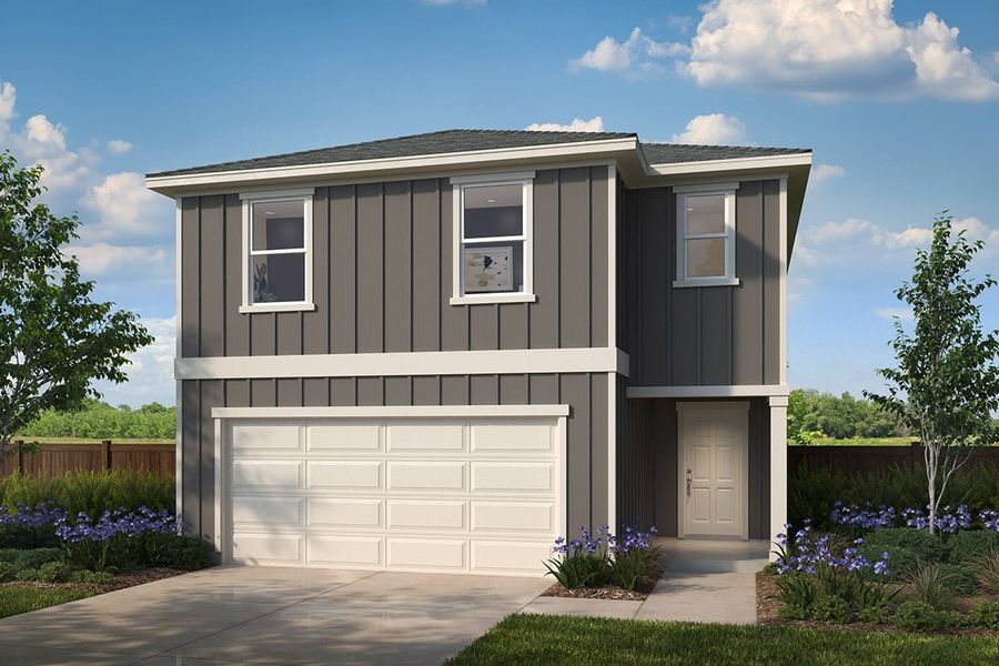 Representative exterior photo of a completed home built from the 2335 Modeled by KB Home in Madera Trails, New Caney, TX (Image 2). Representative exterior photo of a completed home built from the 2335 Modeled by KB Home in Madera Trails, New Caney, TX (Image 2).