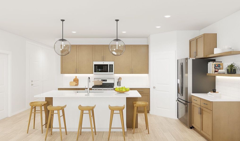 Stylish island kitchen (*Artist rendering used for illustration purposes only.) Stylish island kitchen (*Artist rendering used for illustration purposes only.)