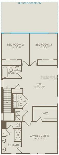 2D floor plan layout of this home in EverBe, Orlando, FL (Image 3).