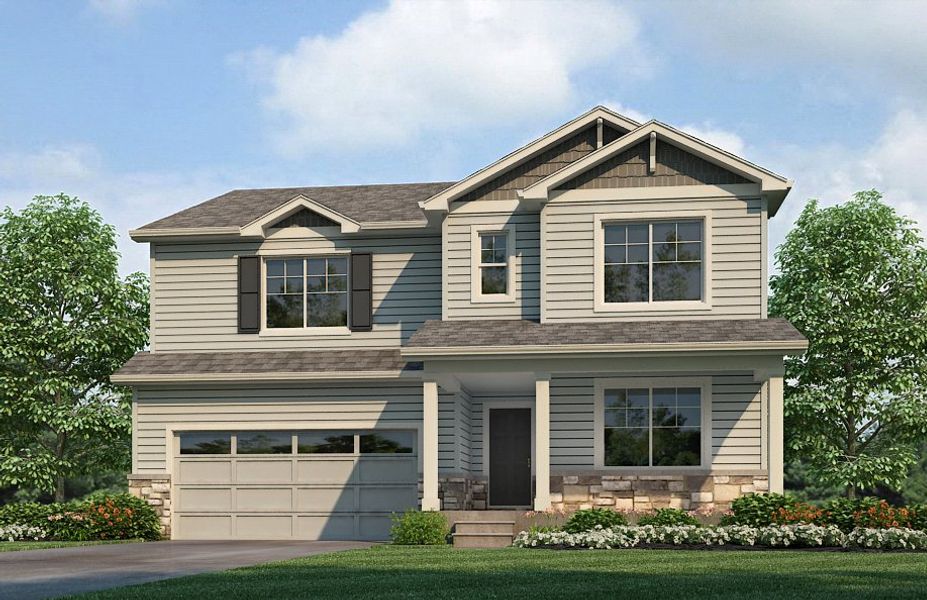 Representative exterior photo of a completed home built from the Hennessy by D.R. Horton in Brighton Crossing, Brighton, CO (Image 2).