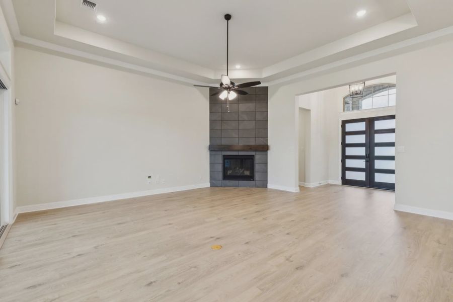 Representative unfurnished interior of a home built from the Alexandria by Chesmar Homes in Lakeway Estates, Waxahachie (Image 8). Representative unfurnished interior of a home built from the Alexandria by Chesmar Homes in Lakeway Estates, Waxahachie (Image 8).