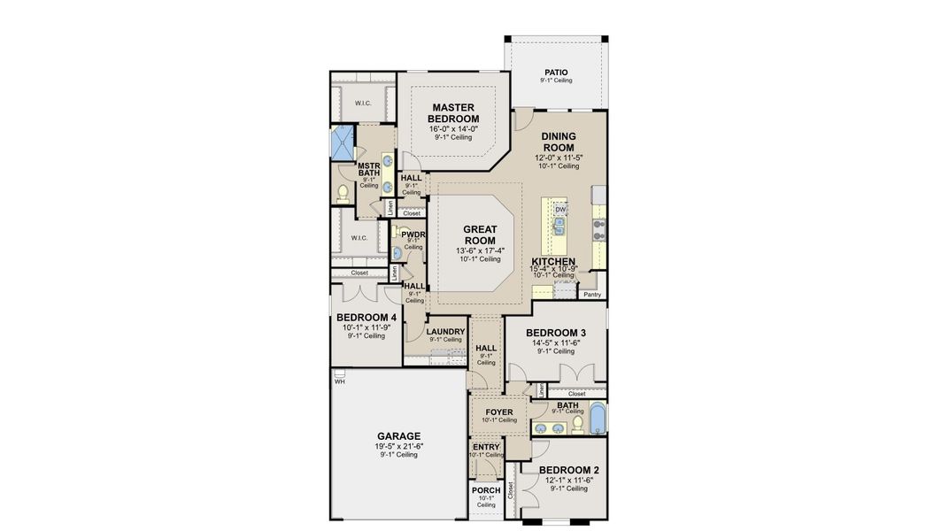 2D floor plan layout for the Arlington by Hakes Brothers in La Cima, San Marcos, TX (Image 5).