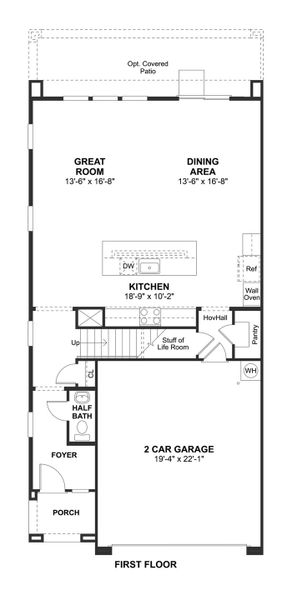 2D floor plan layout for the Avalon II by K. Hovnanian® Homes in Serenity at Sonoran Foothills, Phoenix, AZ (Image 3).