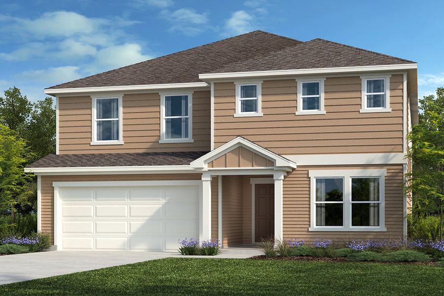 Representative exterior photo of a completed home built from the Plan 2880 by KB Home in Hidden Trails, Belton, TX (Image 10). Representative exterior photo of a completed home built from the Plan 2880 by KB Home in Hidden Trails, Belton, TX (Image 10).