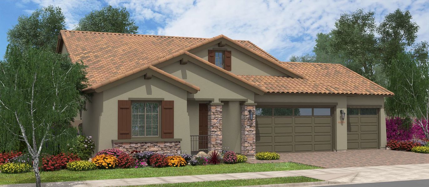 Representative exterior photo of a completed home built from the Pelican Bay Super Garage w/Loft by Fulton Homes in Sonoma Coast at Escalante, Surprise, AZ (Image 5). Representative exterior photo of a completed home built from the Pelican Bay Super Garage w/Loft by Fulton Homes in Sonoma Coast at Escalante, Surprise, AZ (Image 5).
