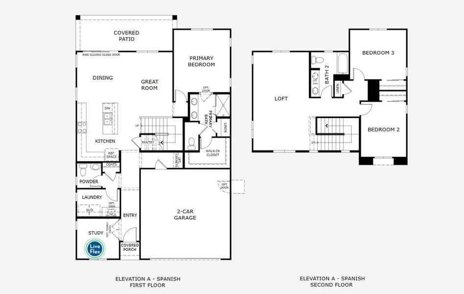 2D floor plan layout for the Leo by Landsea Homes in Rialta, Mesa, AZ (Image 3).