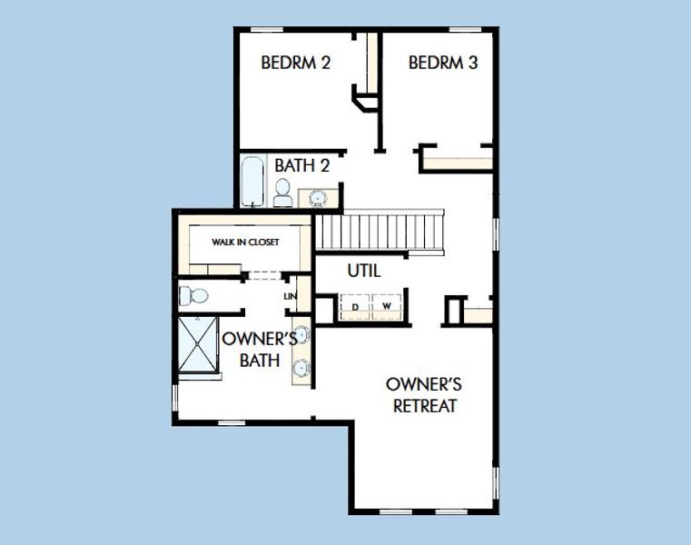 2D floor plan layout for the The Rainey by David Weekley Homes in The River District - Pioneer Collection, Charlotte, NC (Image 4).