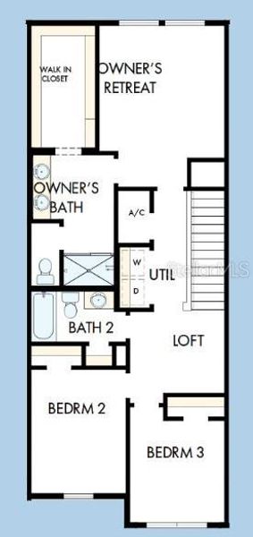 2D floor plan layout of this home in Preserve at The Cays – The Harbor Series, Daytona Beach, FL (Image 3).