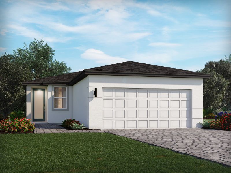 Representative exterior photo of a completed home built from the Denali by Meritage Homes in The Reserve at Hammock Oaks - Classic Series, Lady Lake, FL (Image 10). Representative exterior photo of a completed home built from the Denali by Meritage Homes in The Reserve at Hammock Oaks - Classic Series, Lady Lake, FL (Image 10).