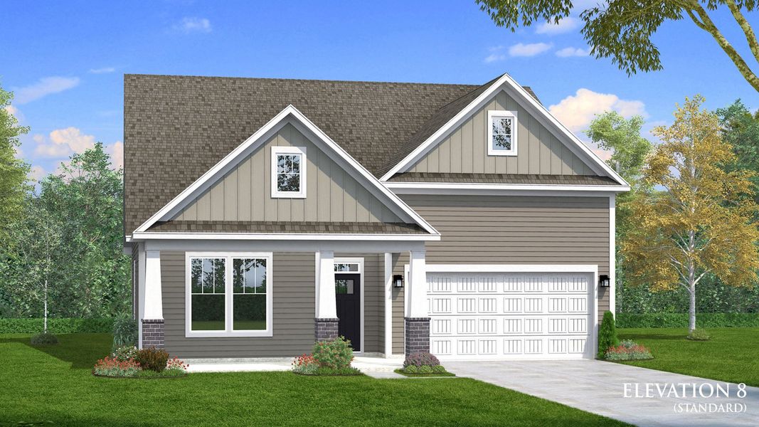 Representative exterior photo of a completed home built from the Cooper 3 by DRB Homes in Pelham Crossing, Greenville, SC (Image 22).