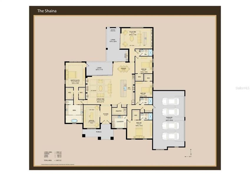 2D floor plan layout of this home in , Odessa, FL (Image 5).