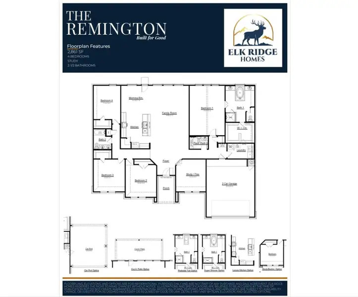2D floor plan layout of this home in Deer Pines, Conroe, TX (Image 4).