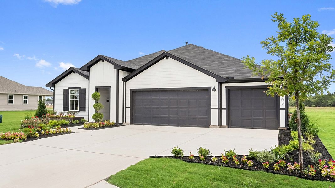 Representative exterior photo of a completed home built from the The Fairfield by D.R. Horton in Railhead, Cedar Creek, TX (Image 20).