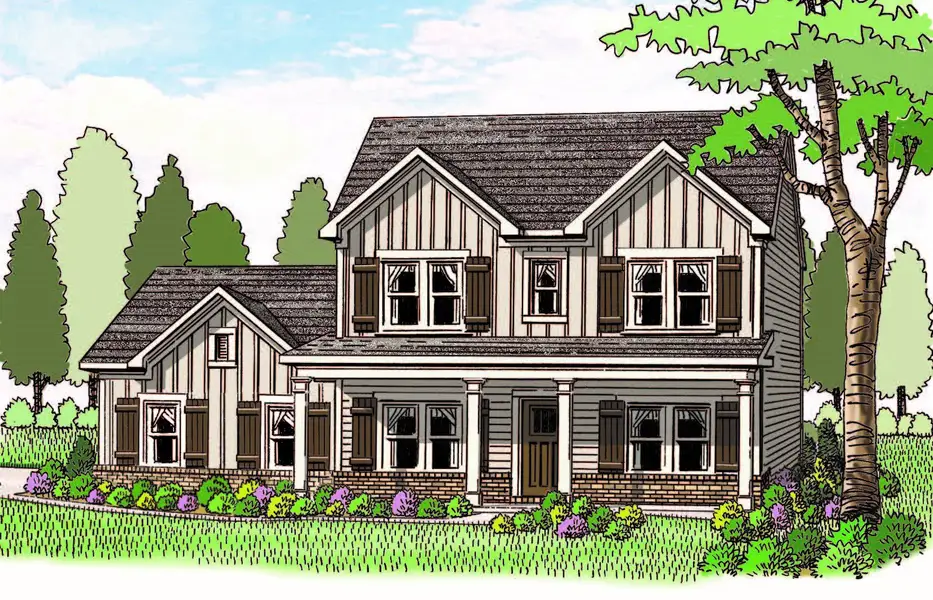 Representative rendering of the exterior for the (GA)The Jackson | Side Entry by Reliant Homes (Image 3).