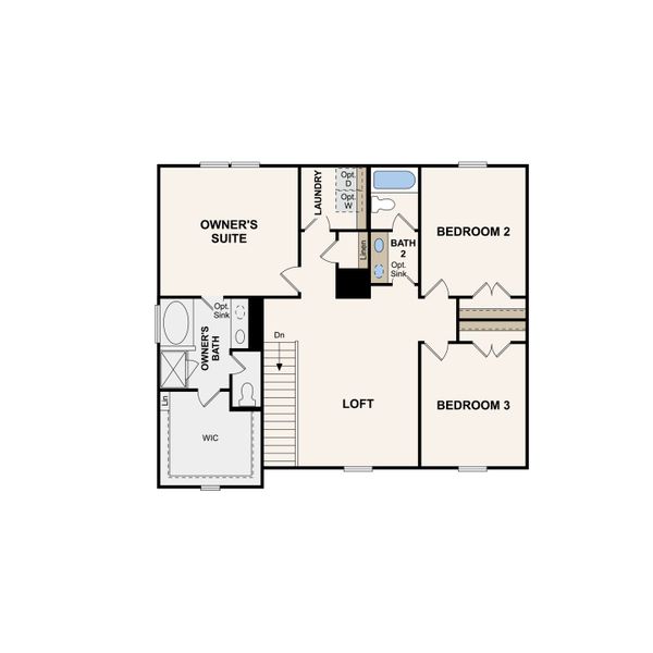 2D floor plan layout of this home in Highland Reserves, Pleasant View, TN (Image 3).
