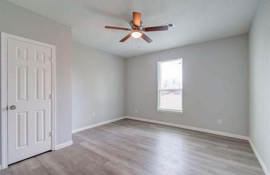 Third Bedroom upgraded with ceiling fan with LED light