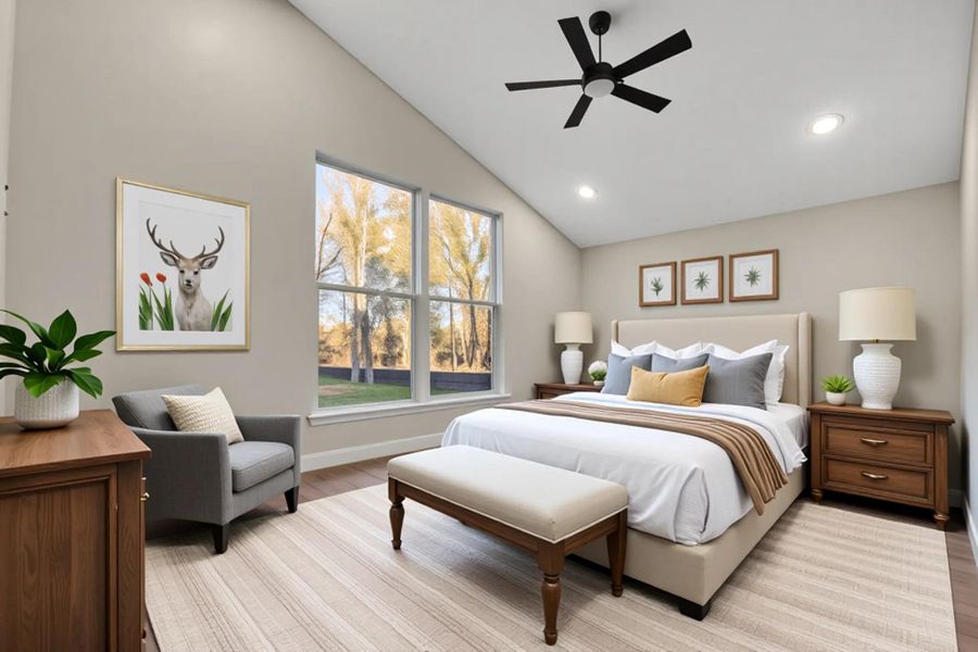 Primary Bedroom Staged