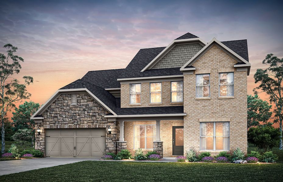 Representative exterior photo of a completed home built from the Wingate by Pulte Homes in Riversprings, Dacula, GA (Image 27). Representative exterior photo of a completed home built from the Wingate by Pulte Homes in Riversprings, Dacula, GA (Image 27).