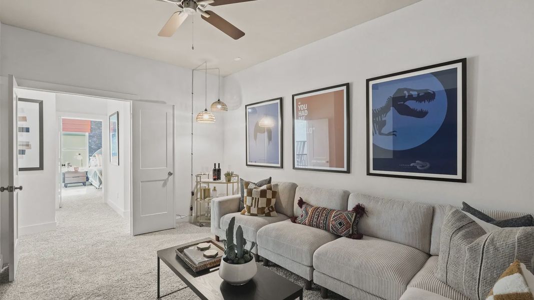 Representative furnished interior of a home built from the Medina by Chesmar Homes in Elyson 50's, Katy (Image 23).