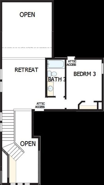 2D floor plan layout of this home in The Grand Prairie 40’, Hockley, TX (Image 3).