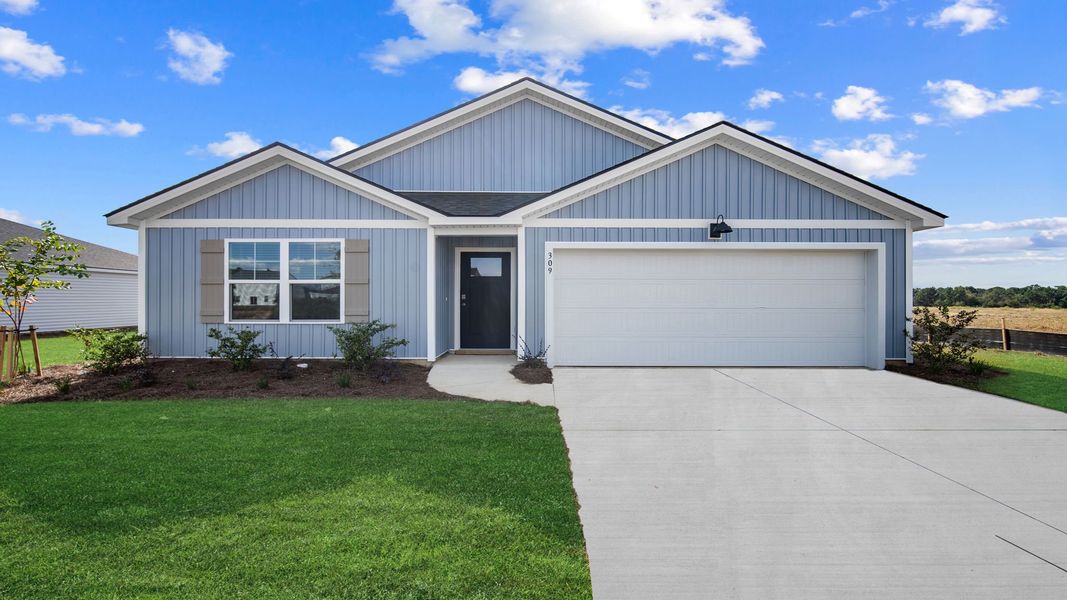 Representative exterior photo of a completed home built from the Freeport by D.R. Horton in Holly Oaks, Statesboro, GA (Image 2).