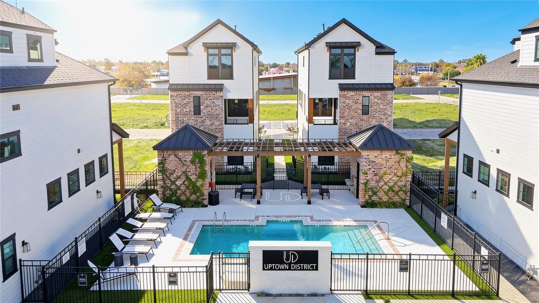 Exterior details and patio area of a home in Uptown District, Houston (Image 3). Exterior details and patio area of a home in Uptown District, Houston (Image 3).