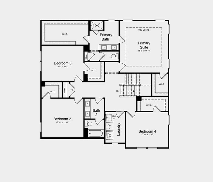 2D floor plan layout for the Ingram by Taylor Morrison in Nichols Farm, Dacula, GA (Image 4).