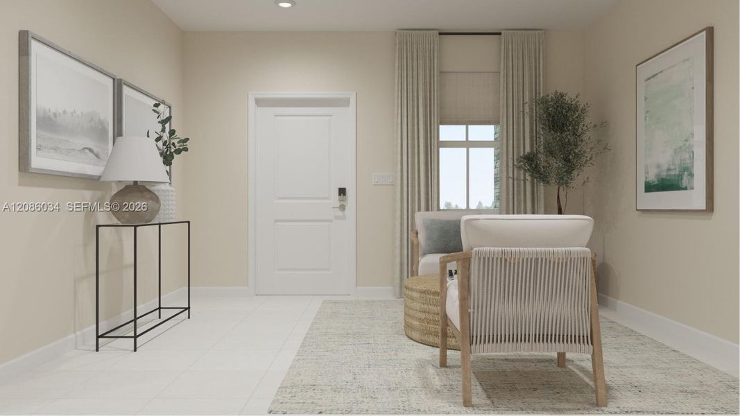 Furnished interior view inside a new home in Heron Pointe, Miami (Image 11).