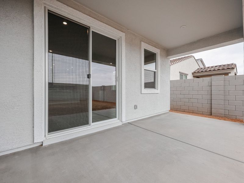 A room with a glass door.