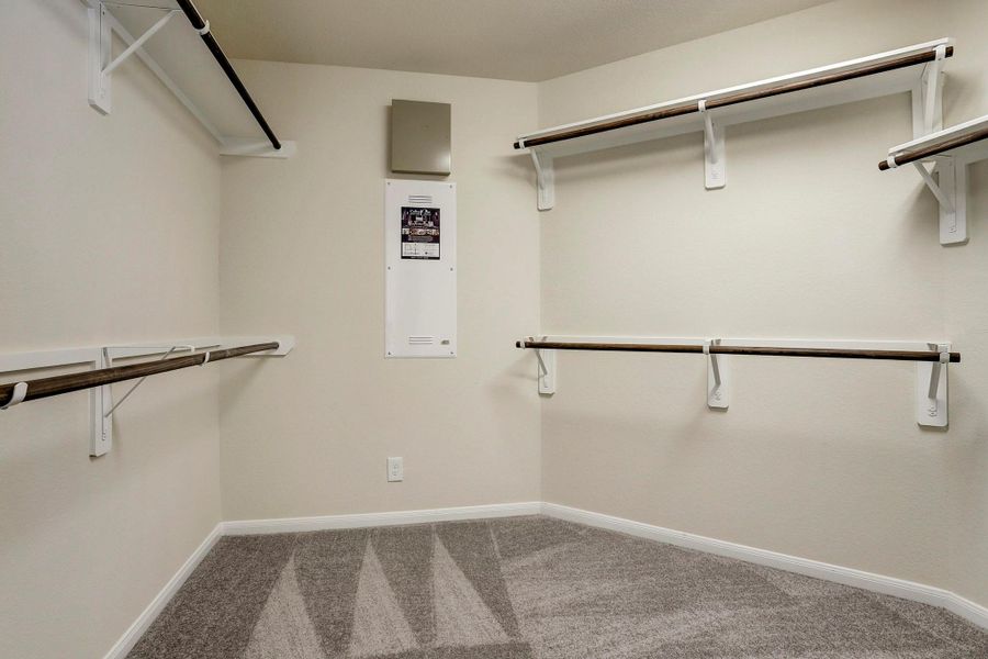 Large walk-in closet in owner's suite (*Photo not of actual home and used for illustration purposes only.)