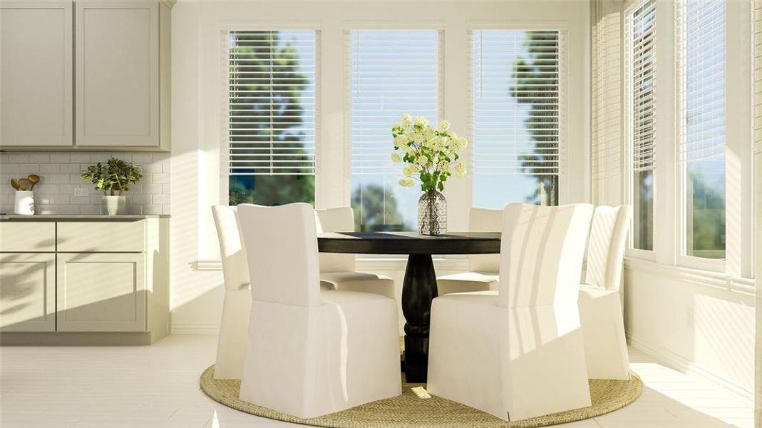 Dining space with a healthy amount of sunlight