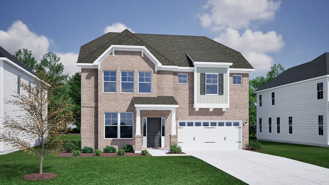 Representative exterior photo of a completed home built from the Keowee - Vanguard Collection by Mungo Homes in Hanes Lake, Winston-Salem, NC (Image 24).