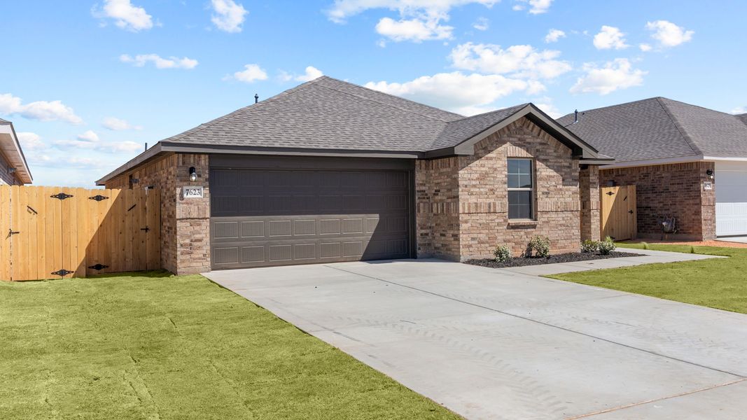 Representative exterior photo of a completed home built from the CAMDEN by D.R. Horton in Homestead at Parks Bell Ranch, Odessa, TX (Image 2).