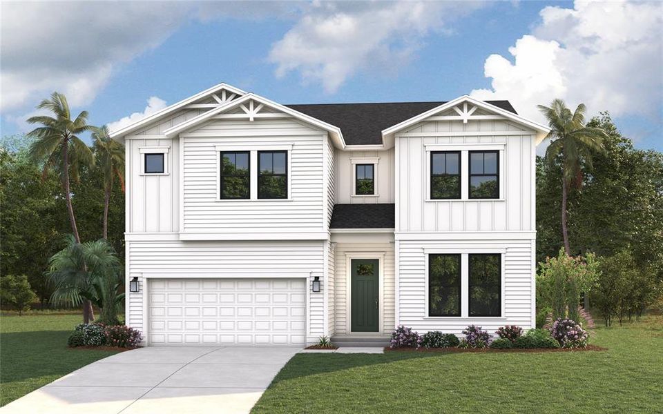 Front exterior of a new home in , Tampa, FL, highlighting curb appeal (Image 1). Front exterior of a new home in , Tampa, FL, highlighting curb appeal (Image 1).