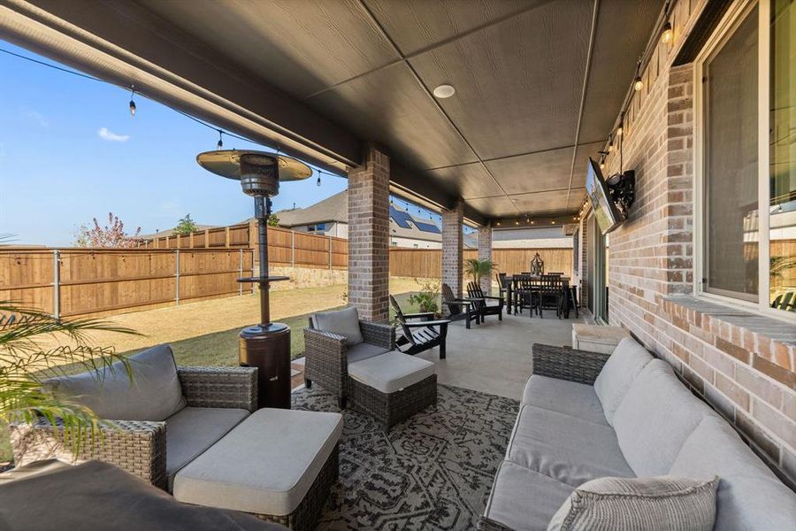 Exterior details and patio area of a home in Monterra, Fate (Image 3).